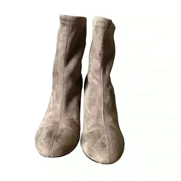 BCBGeneration Lilianna Ankle Sock Bootie Taupe Stretch Suede Womens Size 7.5 - Picture 2 of 6